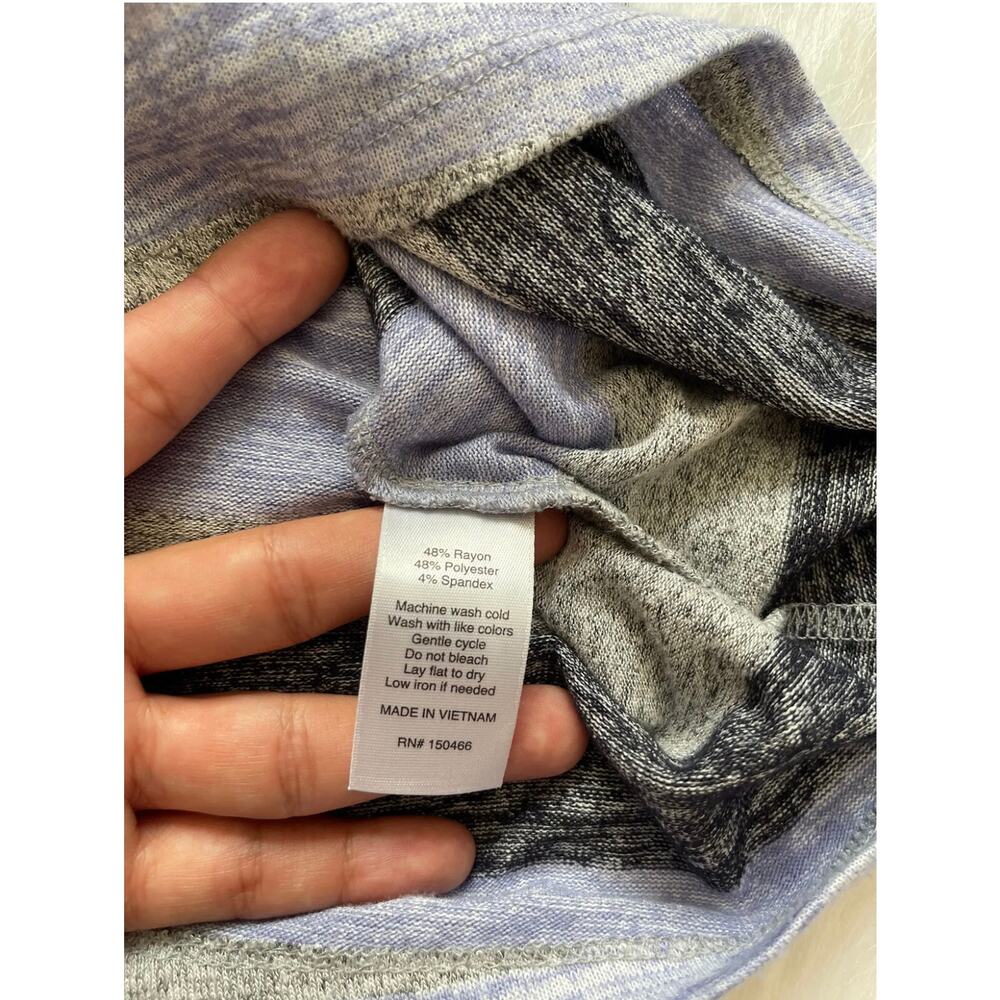 Market & Spruce Vreelan Pocket Stripe Long Sleeve Top Asymmetrical Size Medium - Picture 10 of 12